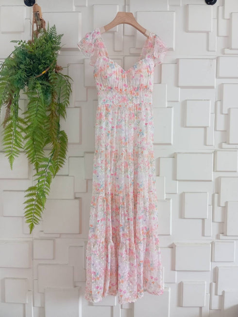 Summer Floral Flutter Sleeves Sundress